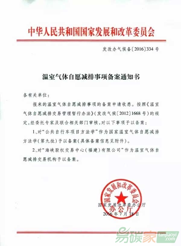 海峽股權(quán)交易中心（福建）有限公司成為碳排放交易機(jī)構(gòu)